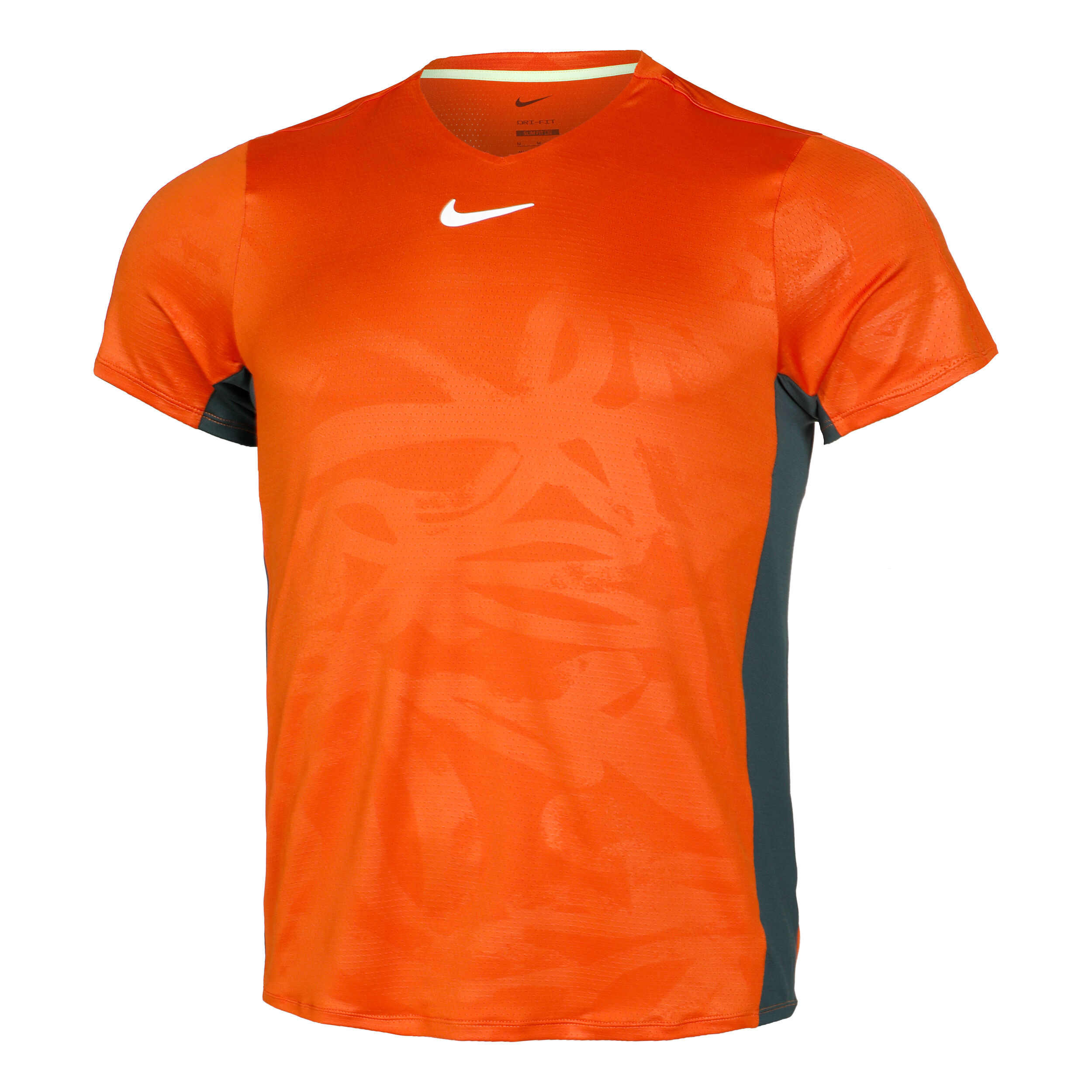 Dri Fit Court Advantage Print T Shirt Herren Orange Grun