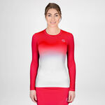 BIDI BADU Bekleidung BIDI BADU Crew Gradiant Longsleeve Damen-Rot,Wei&szlig;