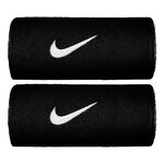 Nike Bekleidung Nike Swoosh Doublewide Schweißband 2er Pack-Schwarz,Weiß