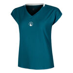 Quiet Please Bekleidung Quiet Please Create Volley T-Shirt Damen-Petrol,Weiß